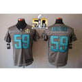 Panthers #59 Luke Kuechly Grey Shadow Super Bowl 50 Men's Stitched NFL Elite Jersey