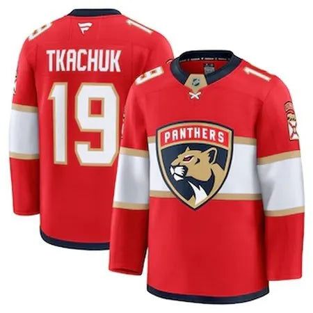 Men's Florida Panthers #19 Matthew Tkachuk Red Home Premium Player Jersey