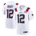 Men's New England Patriots #12 Tom Brady White Super Bowl LX Patch Game Jersey