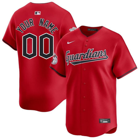 Men's Cleveland Guardians Red Stitched Baseball Custom Jersey