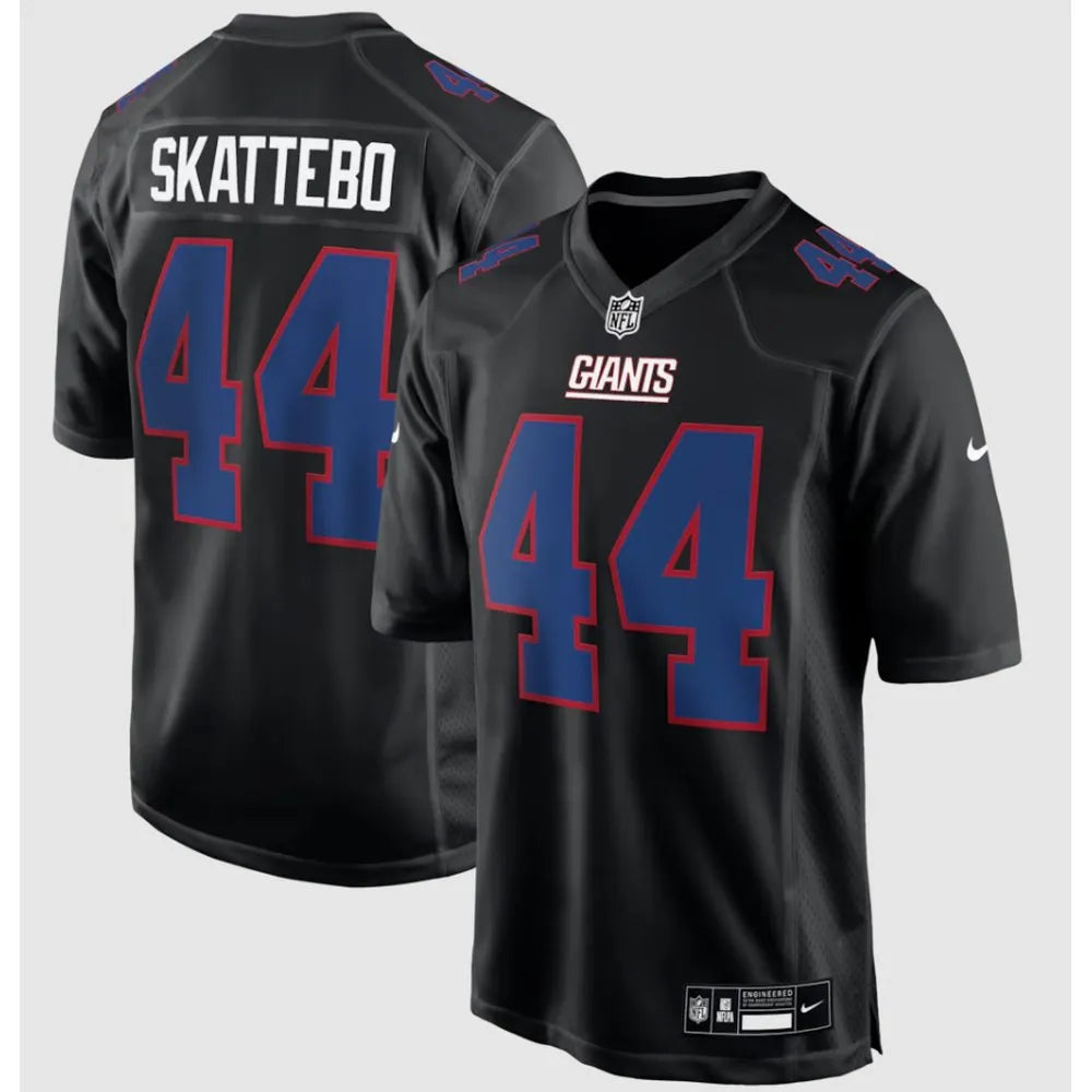 Men's New York Giants #44 Cam Skattebo Carbon Black Fashion Game Jersey