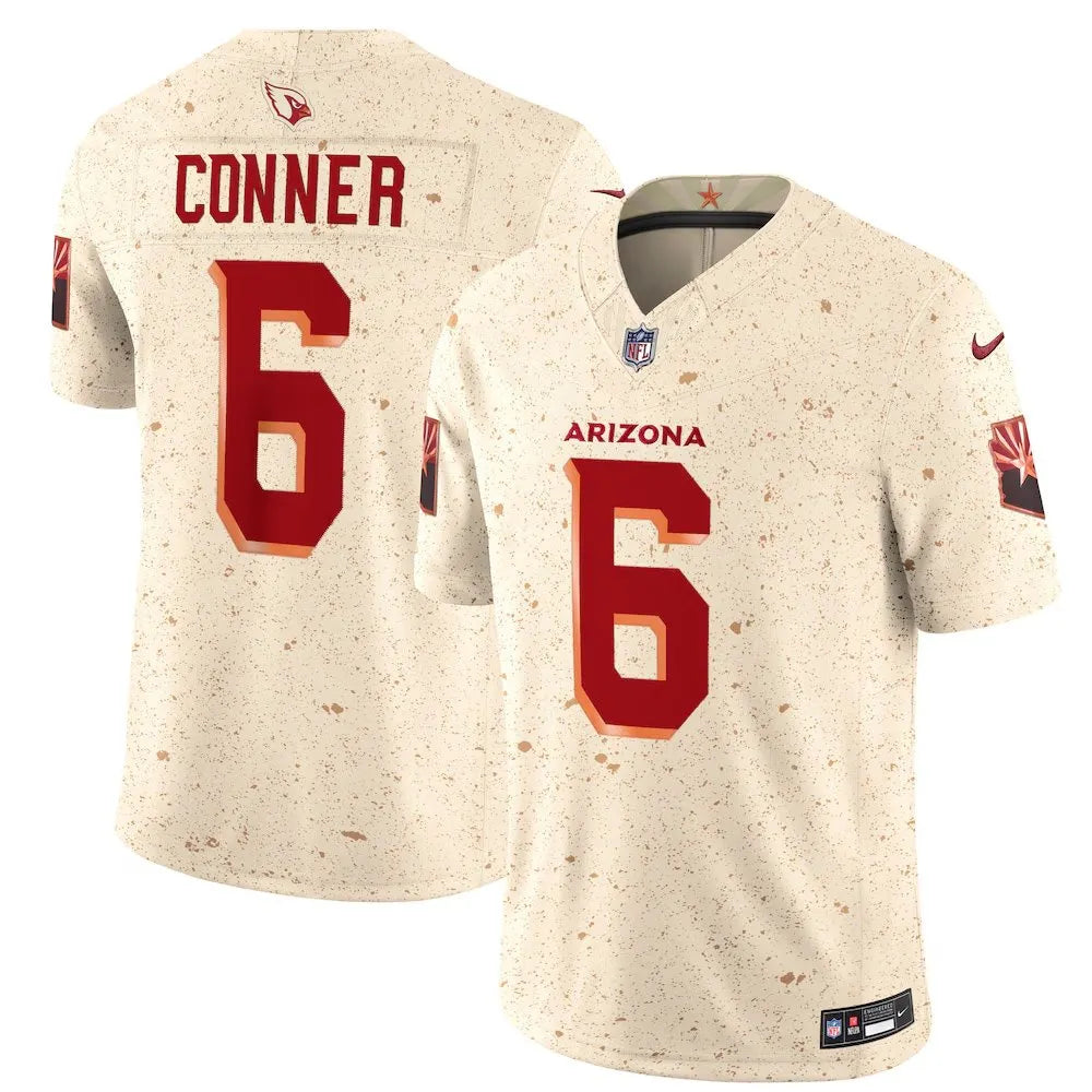 Men's Arizona Cardinals #6 James Conner Cream Rivalries Collection F.U.S.E. Vapor Limited Stitched Jersey (Cream)