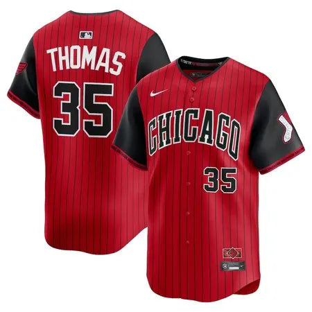 Men's Chicago White Sox #35 Frank Thomas
Red/Black 2025 City Connect Limited Retired Player Jersey