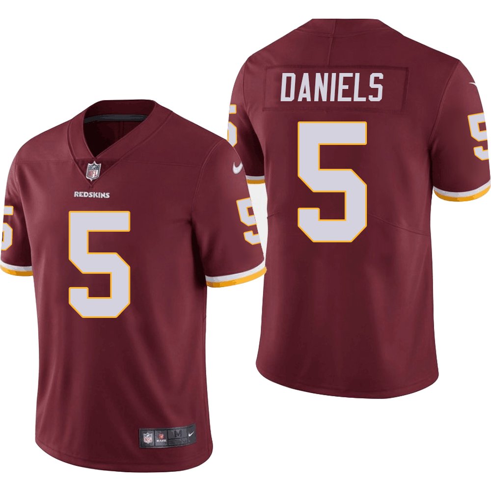 Men's Washington Commanders #5 Jayden Daniels Burgundy Vapor Stitched Football Jersey