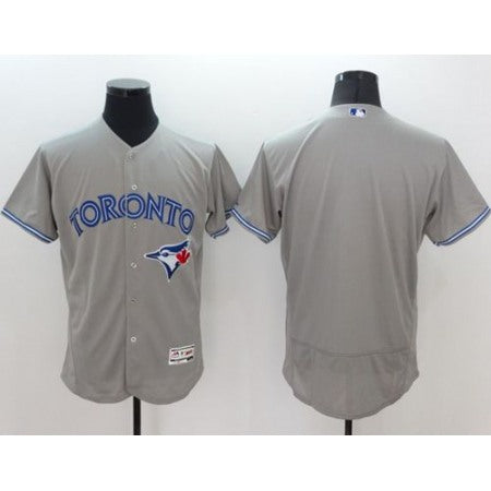 Blue Jays Blank Grey Flexbase Authentic Collection Stitched MLB Jersey