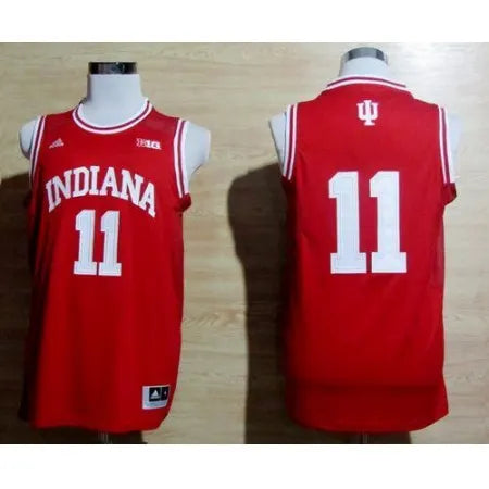 Hoosiers #11 Isiah Thomas Red Big 10 Patch Basketball Stitched NCAA Jersey
