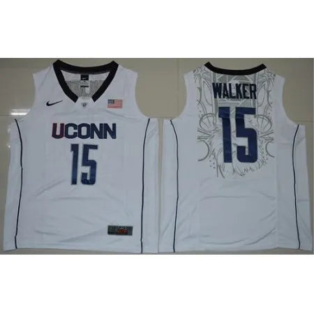 Huskies #15 Kemba Walker White Basketball Stitched NCAA Jersey