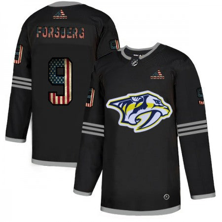 Men's
Nashville Predators #9 Filip Forsberg 2020 Grey USA Flag Stitched NHL Jersey