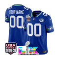 Men's Seattle Seahawks Custom Royal Super Bowl LX Patch 50th Season & USA 250' Patch Vapor F.U.S.E. Limited Jersey (Royal)