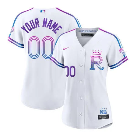 Women's Kansas City Royals Nike White 2026 City Connect Stadium Custom Jersey