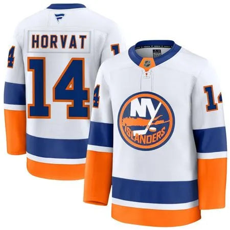 Men's New York Islanders #14 Bo Horvat White Away Premium Jersey