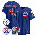 Men's Chicago Cubs #4 Pete Crow-Armstrong Royal 150th Anniversary Stitched Baseball Jersey