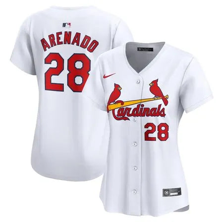 Women's St. Louis Cardinals #28 Nolan Arenado
White Home Limited Player Jersey