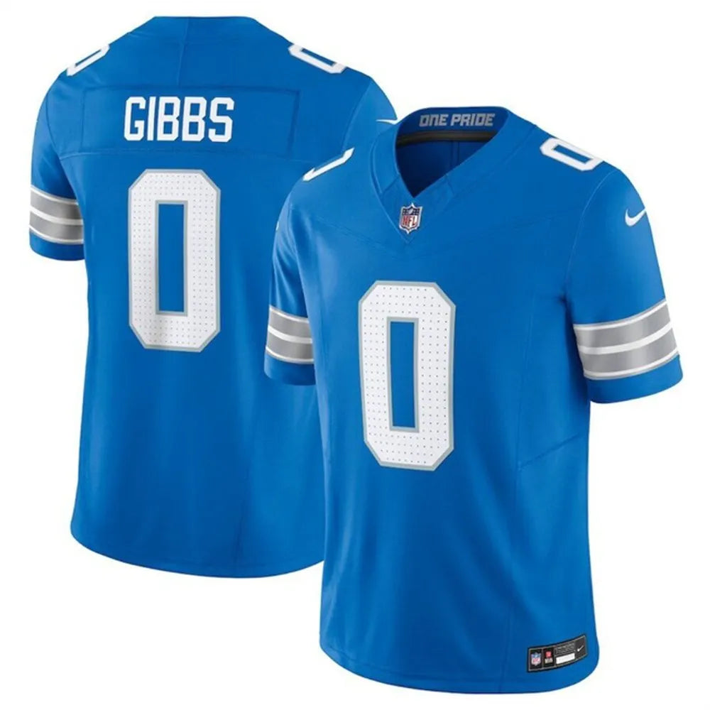 Youth Detroit Lions #0 Jahmyr Gibbs Blue 2025 F.U.S.E. Vapor Limited Stitched Jersey