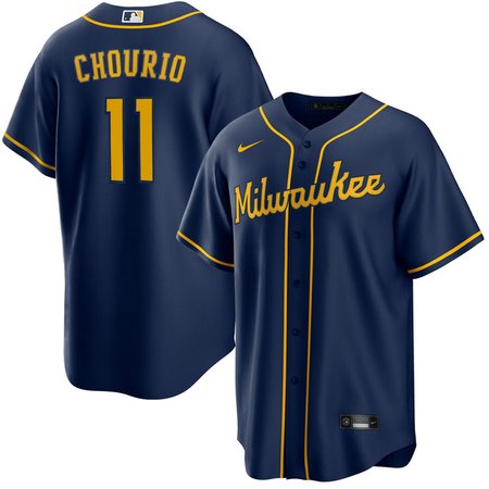 Men's Milwaukee Brewers #11 Jackson Chourio
Navy Home Replica Jersey