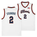 Youth Illinois Fighting Illini #2 Andrej Stojakovic White Stitched Basketball Jersey
