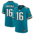 Men's Jacksonville Jaguars #16 Trevor Lawrence Nike Teal Prowler Throwback Player Game Jersey
