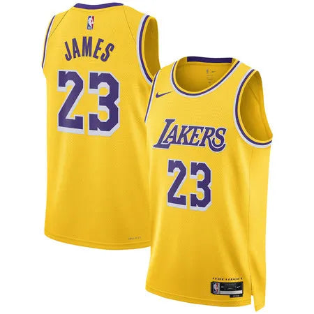 Men's Los Angeles Lakers #23 LeBron James
Gold Icon Edition Swingman Jersey