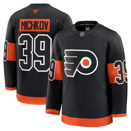 Men's Philadelphia Flyers #39 Matvei Michkov Black Alternate Premium Jersey