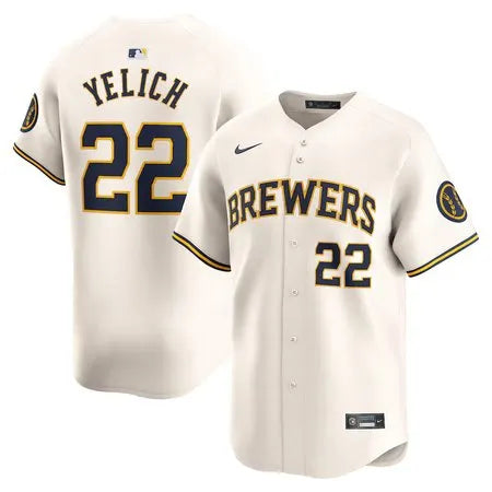 Men's Milwaukee Brewers #22 Christian Yelich
Cream Home Limited Player Jersey