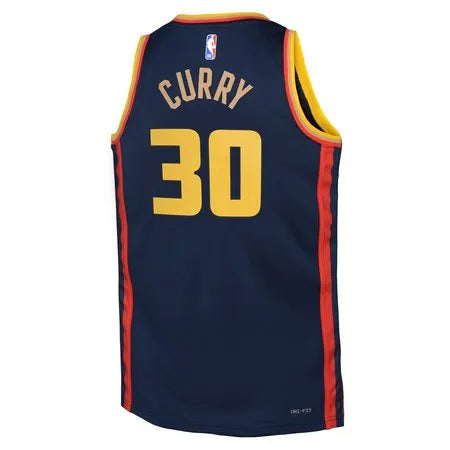 Youth Golden State Warriors #30 Stephen Curry
Navy 2024/25 Swingman Player City Edition Jersey