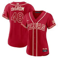 Women's Texas Rangers #48 Jacob deGrom Nike Red 2026 City Connect Stadium Jersey DCN3