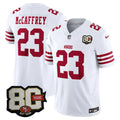 Men's San Francisco 49ers #23 Christian McCaffrey White 80 Anniversary Vapor F.U.S.E. Limited Jersey