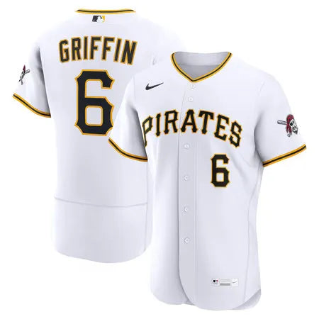 Men's Pittsburgh Pirates #6 Konnor Griffin Nike White Home Authentic Jersey
